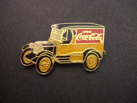 Coca Cola oldtimer auto geel model